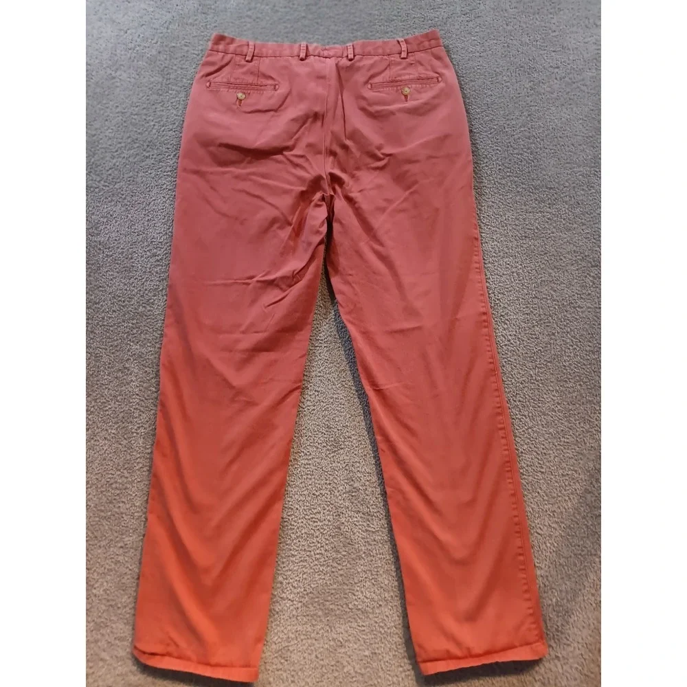 Peter Millar Chino Pants‎ Men's 36x33 Coral Cotton Casual Golf Dress Slacks